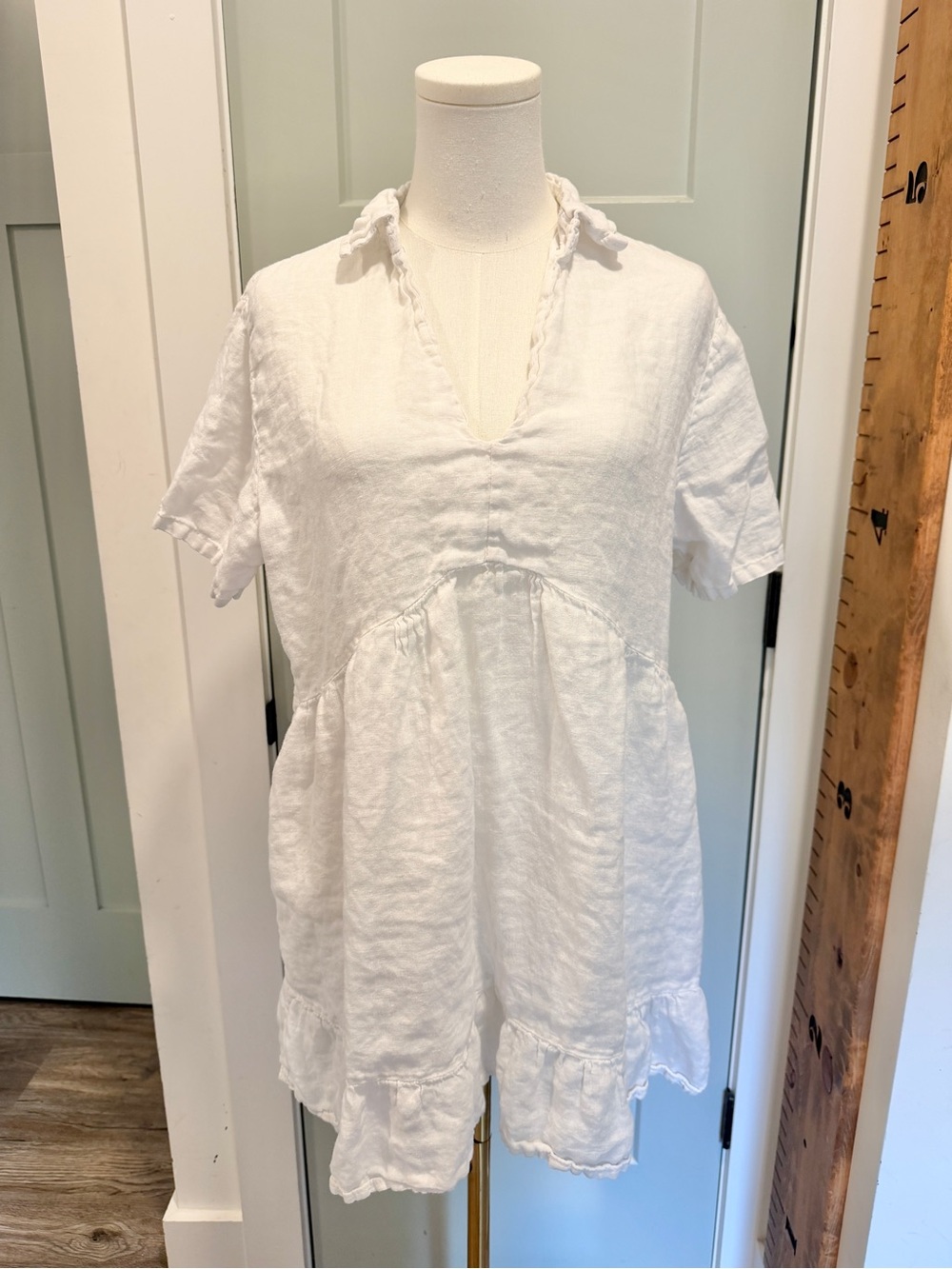 Nina Kendosa Linen Dress Tunic Medium Coastal Natural Fibers